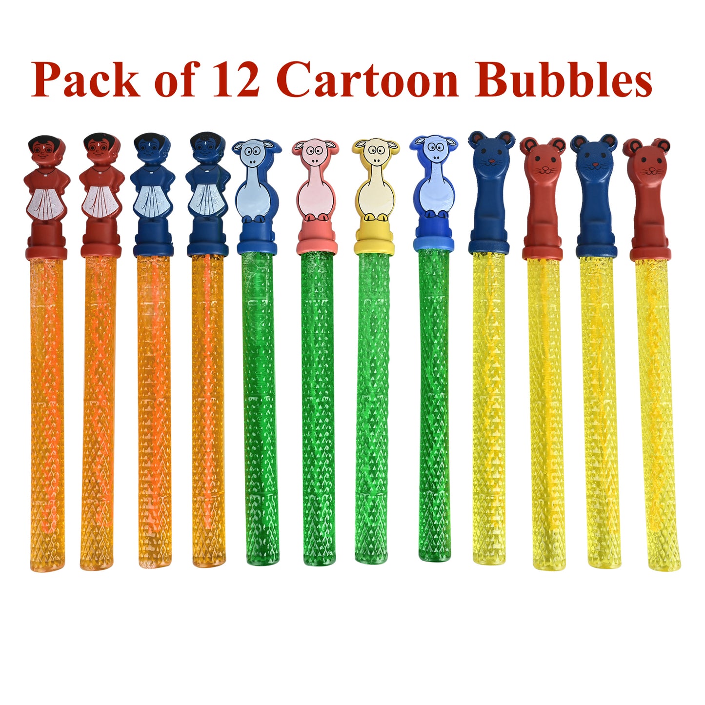 Multicolor Cartoon Bubbles Outdoor Play Fun Toy For Kids 12 Pcs