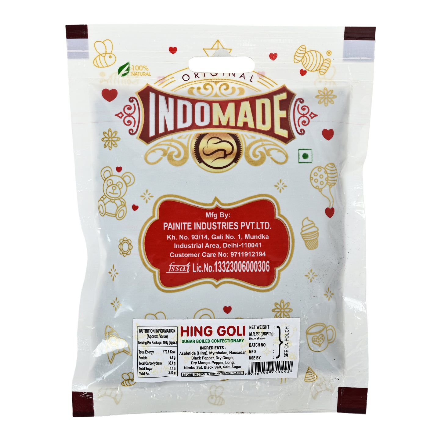 Indomade Hing Goli – Traditional Asafoetida Digestive Candy Pouch(100g)