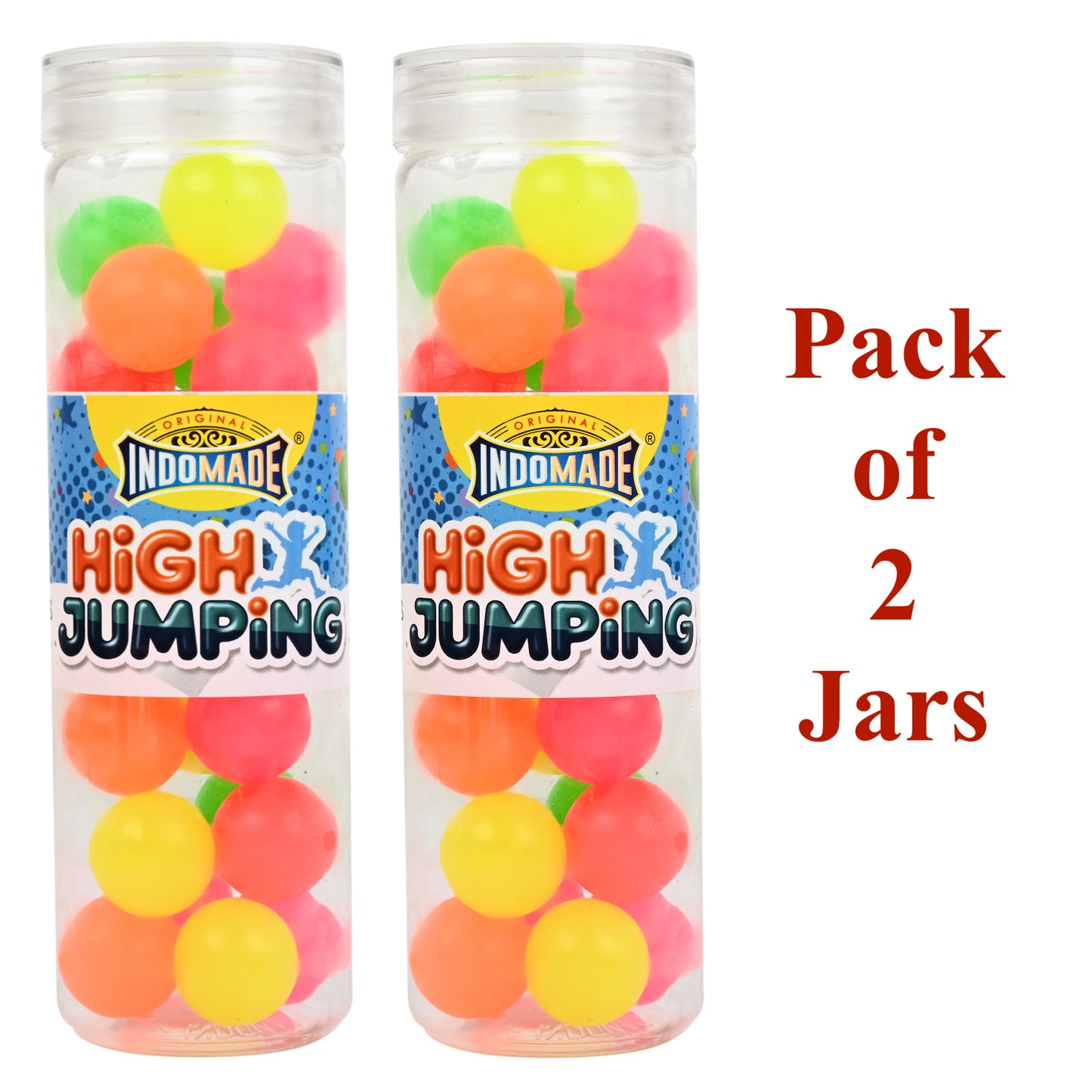 Multicolor Original High Jumping Bouncing Ball | 25 Pcs Fun Toy Multicolor Ball Above 5 Years | (Pack Of 2)