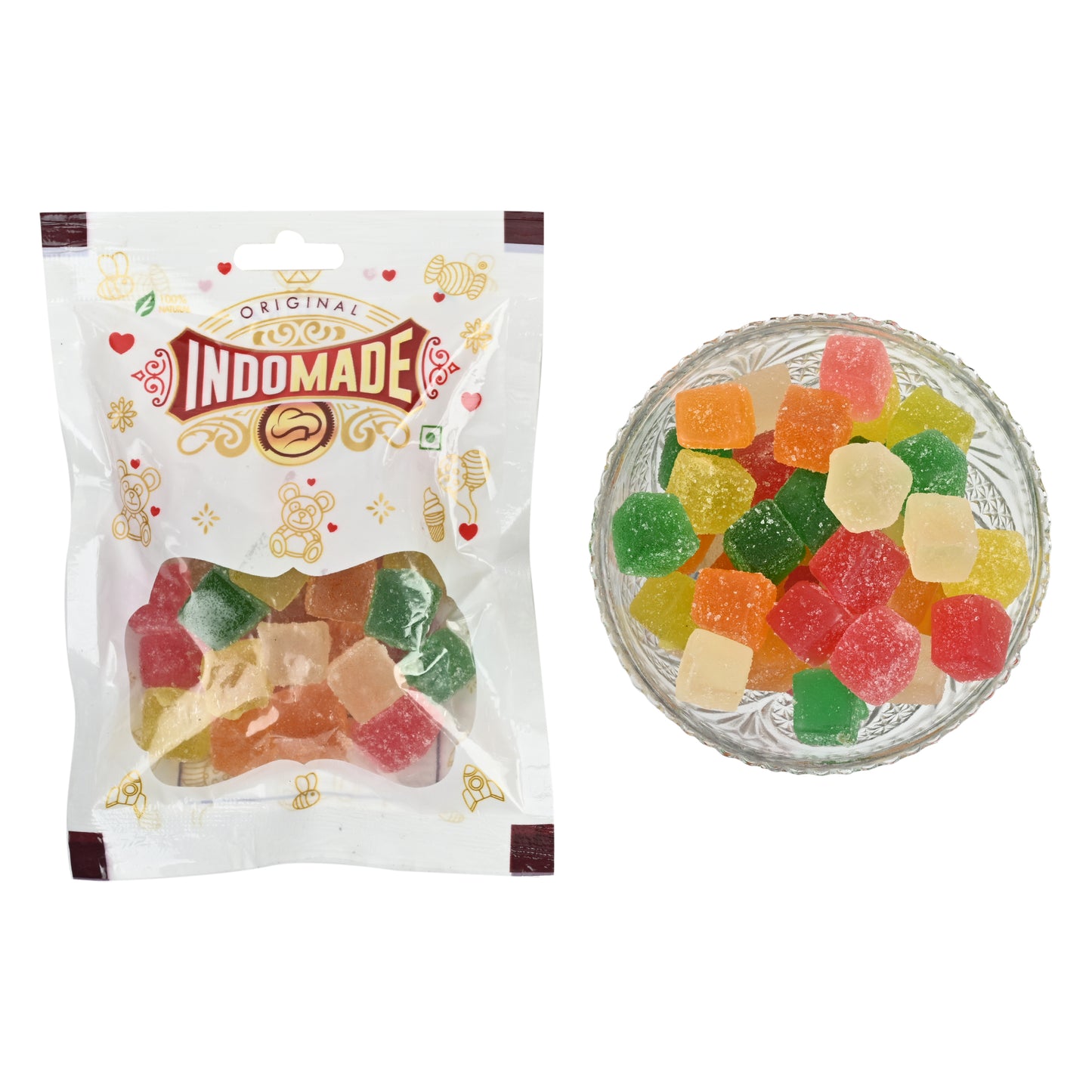 Multicolor Candy Kaccha Aam Candy Mix Fruit Jub Jub Mouth Freshner Khatta Meetha Candy 100G After Meal Pack Of 3 Flavours Pouch
