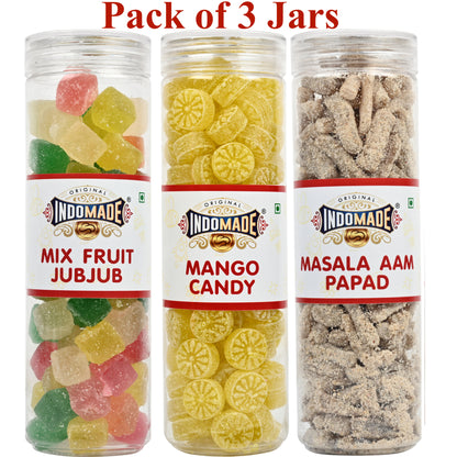 Multicolor Mango Candy Mix Fruit Jub Jub Masala Aam Papad Meal Pack Of Mouth Freshner Khatta Meetha Candy 250G After 3 Flavours Pouch