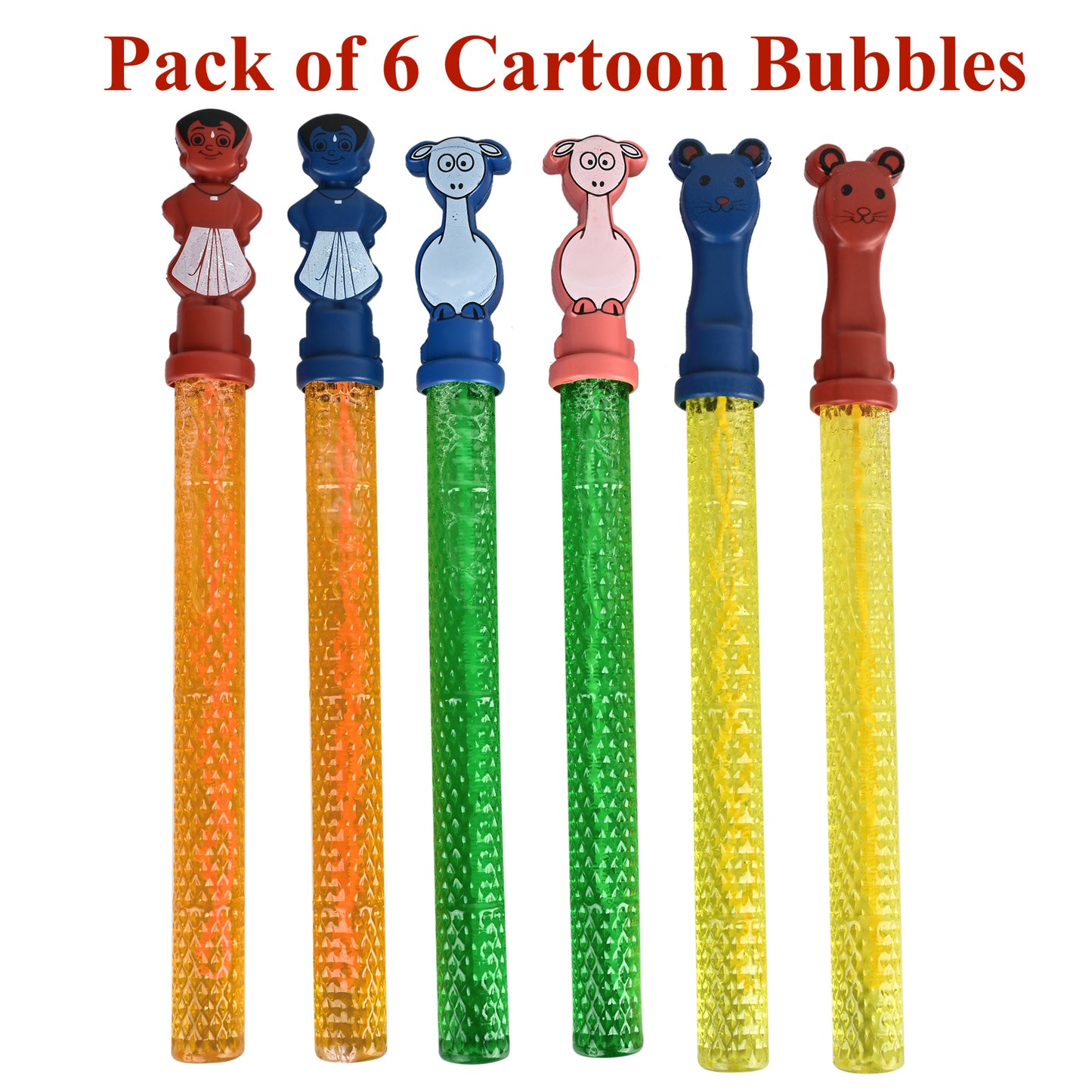 Multicolor Cartoon Bubbles Outdoor Fun Play Toy For Kids 12 Pcs