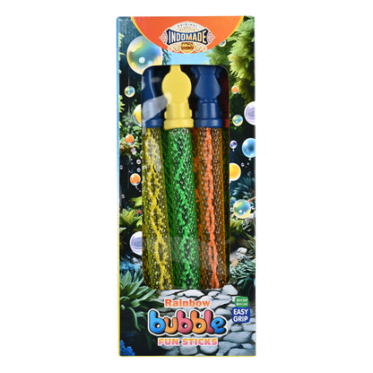 🫧 Rainbow Bubble Fun Sticks | Outdoor Bubble Toy for Kids Age 5+ | Easy Grip Bubble Wand Set
