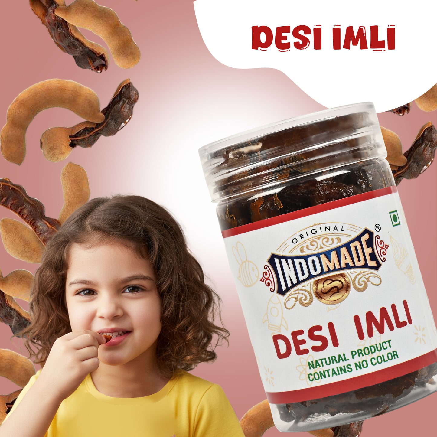 Indomade Desi Imli – Natural Tamarind Delight (No Added Color)(125G)