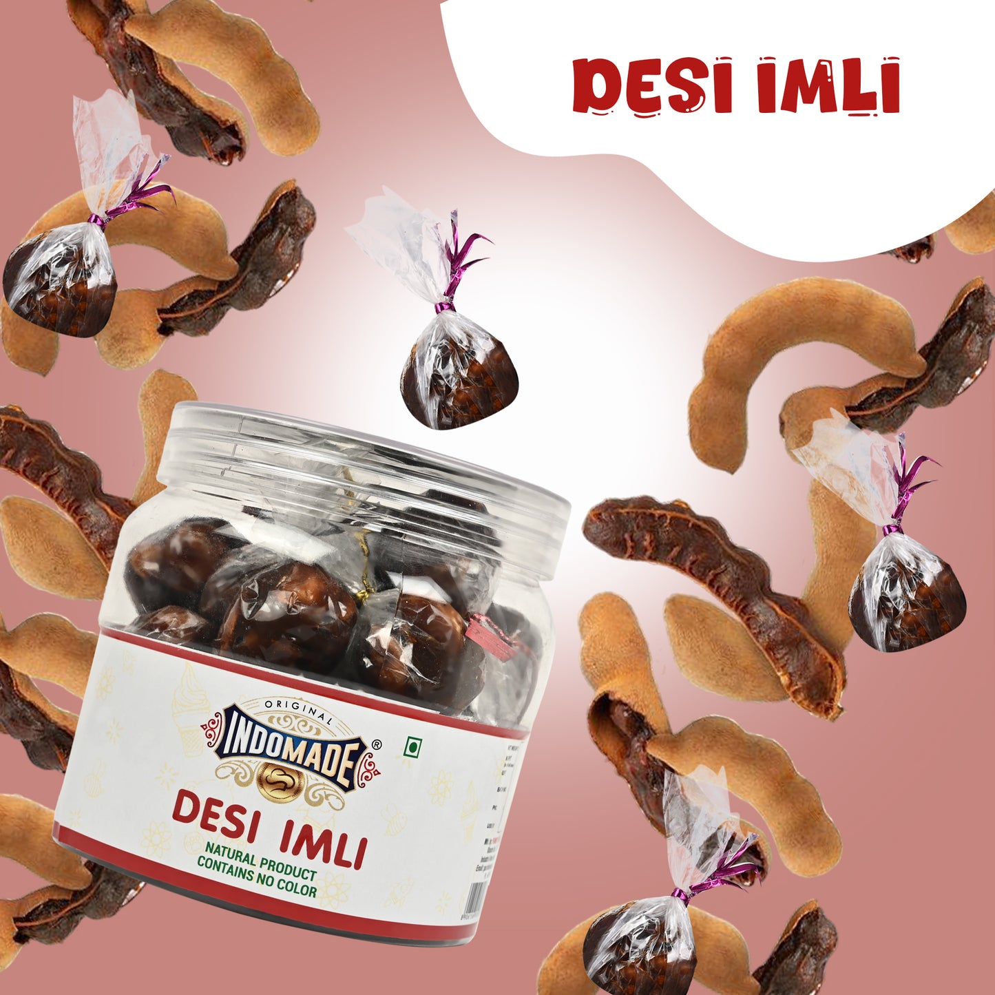 : Indomade Desi Imli – Natural Tamarind Candy (No Added Color)(400G)