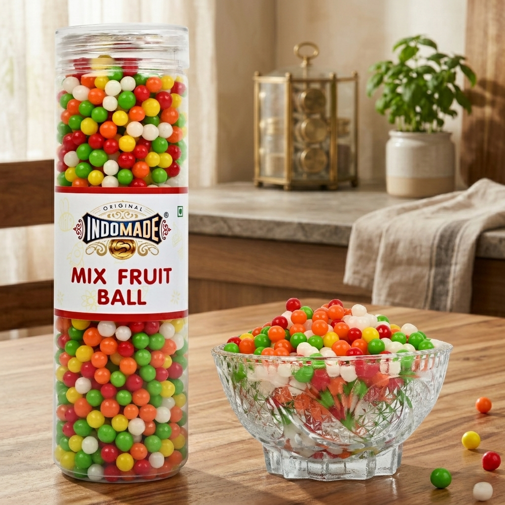 Indomade Mix Fruit Ball – Colorful Fruity Candy Balls | Crunchy & Delicious Treat