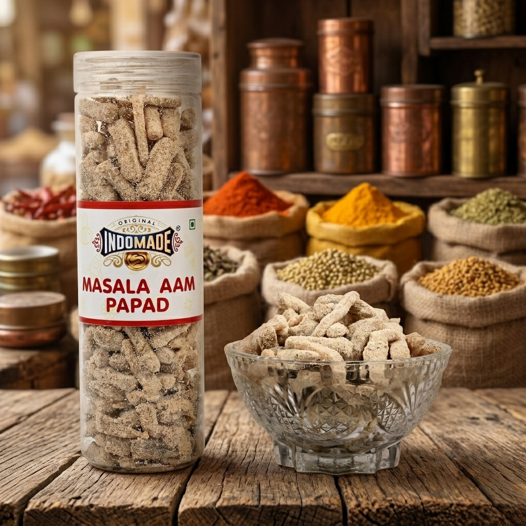 🥭 Indomade Masala Aam Papad | Tangy & Spicy Mango Candy | Traditional Indian Mango Snack(220G)