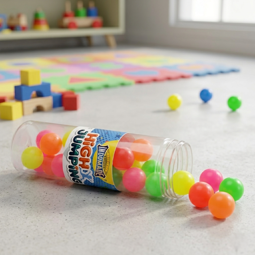 Indomade High Jumping Ball Candy – Colorful Fruity Bouncing Candy Balls