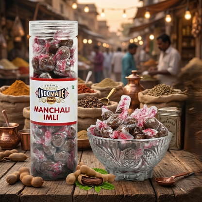 Indomade Manchali Imli 200 g – Würzig-süße Tamarinden-Bonbons
