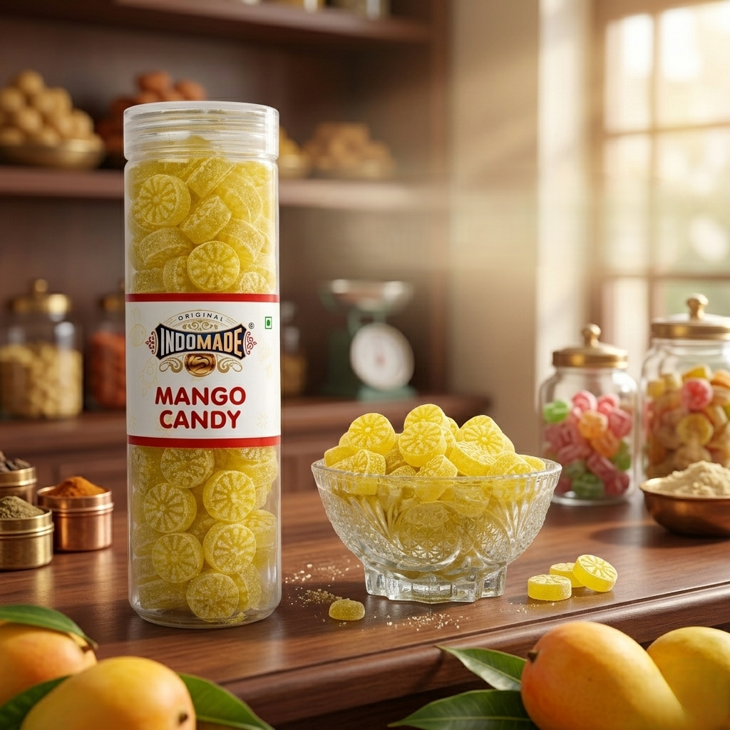 Indomade Original Mango Candy 250 g – Fruchtige Mango-Bonbons in praktischer Dose