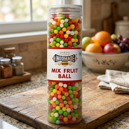 Indomade Mix Fruit Ball – Colorful Fruity Candy Balls | Crunchy & Delicious Treat