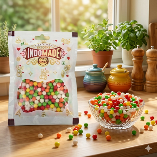 🍬 Indomade Colorful Sugar Candy Balls | Multicolor Crunchy Sweet Candies | Kids Party Treats
