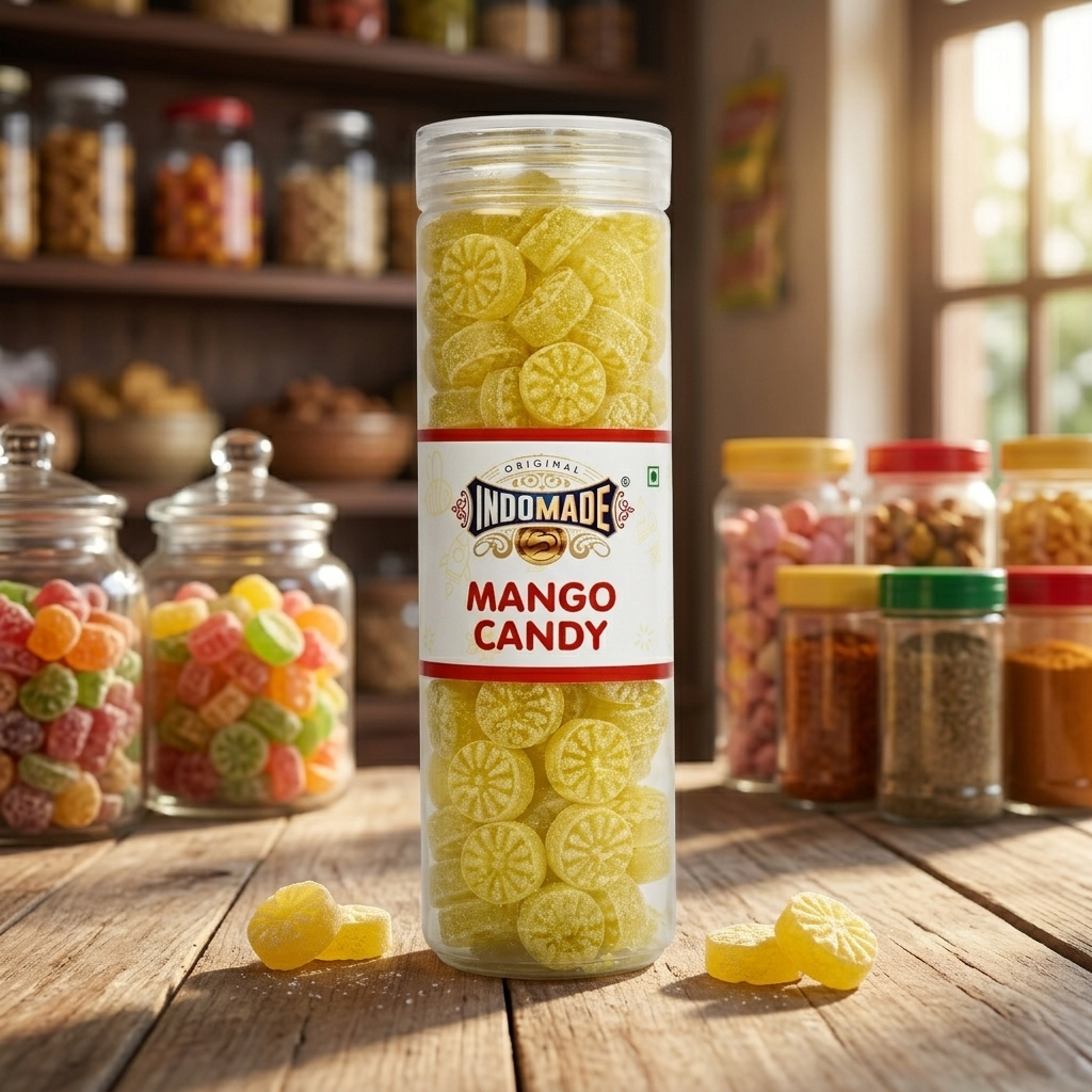 Indomade Original Mango Candy 250 g – Fruchtige Mango-Bonbons in praktischer Dose