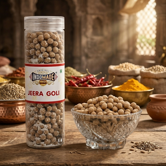 Indomade Jeera Goli Candy – Traditional Roasted Cumin Digestive Candy | Tangy & Flavorful Mouth Freshener