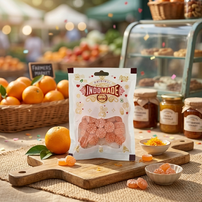 Indomade Orange Candy: Bursting with Citrus Magic!(100g)