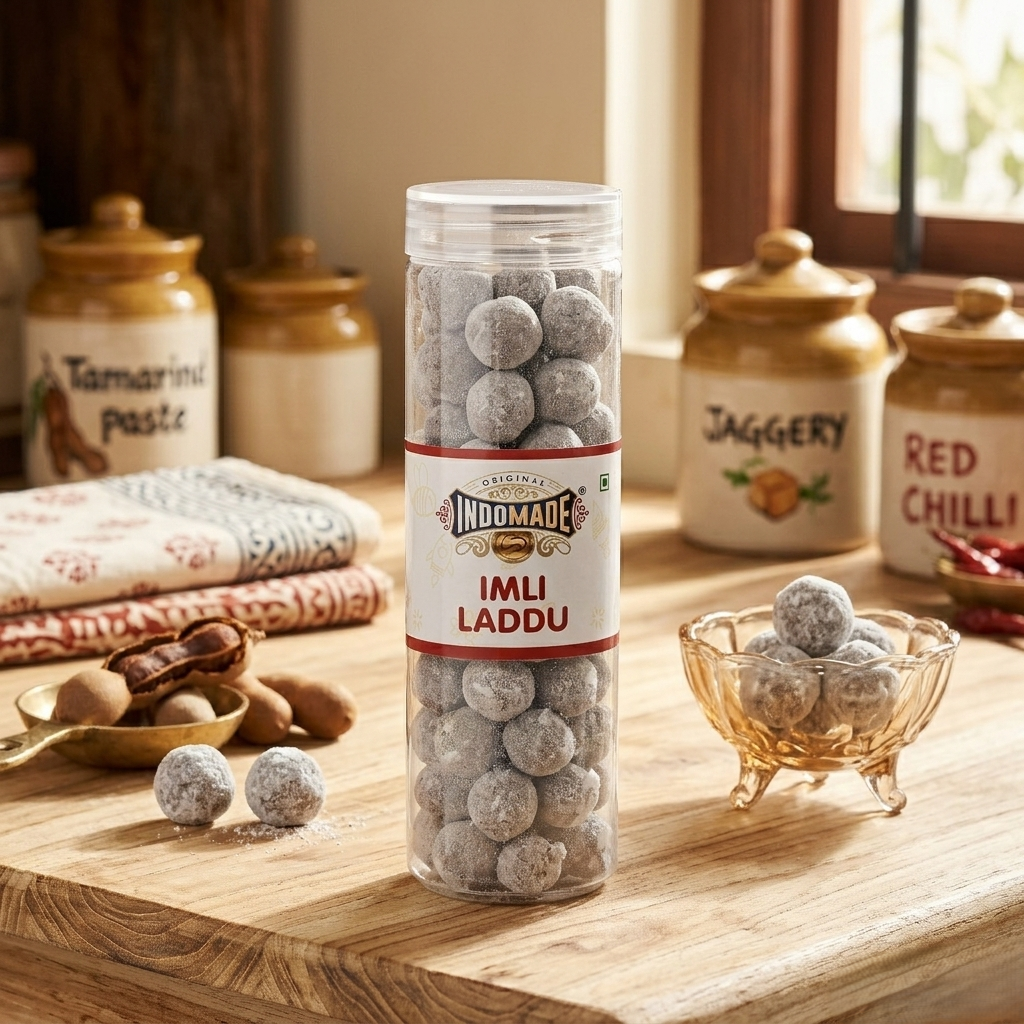 Indomade Imli Laddu – Traditional Tamarind Candy Balls | Sweet, Tangy & Chatpata Treat(250g)