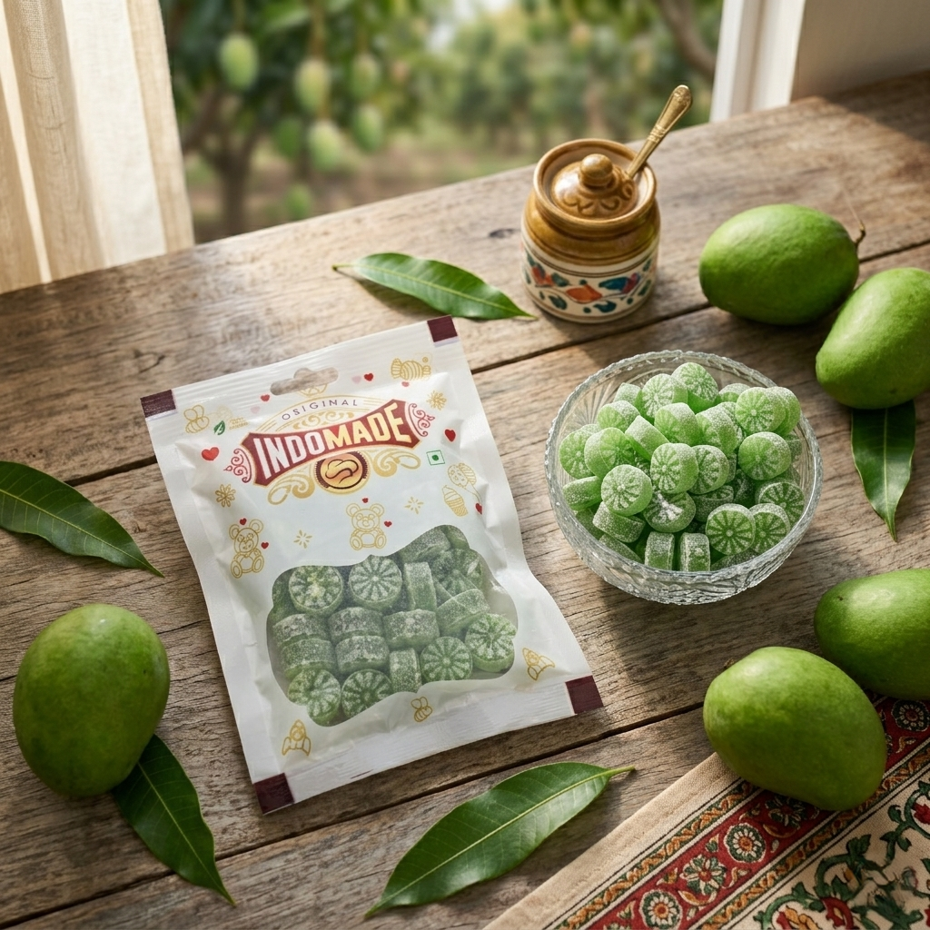 Indomade Kaccha Aam Candy 100 g – Fruchtige Bonbons mit grüner Mango