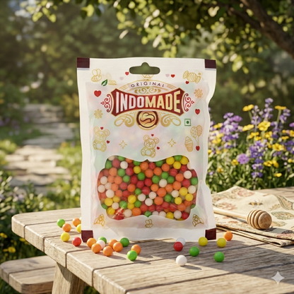 🍬 Indomade Colorful Sugar Candy Balls | Multicolor Crunchy Sweet Candies | Kids Party Treats