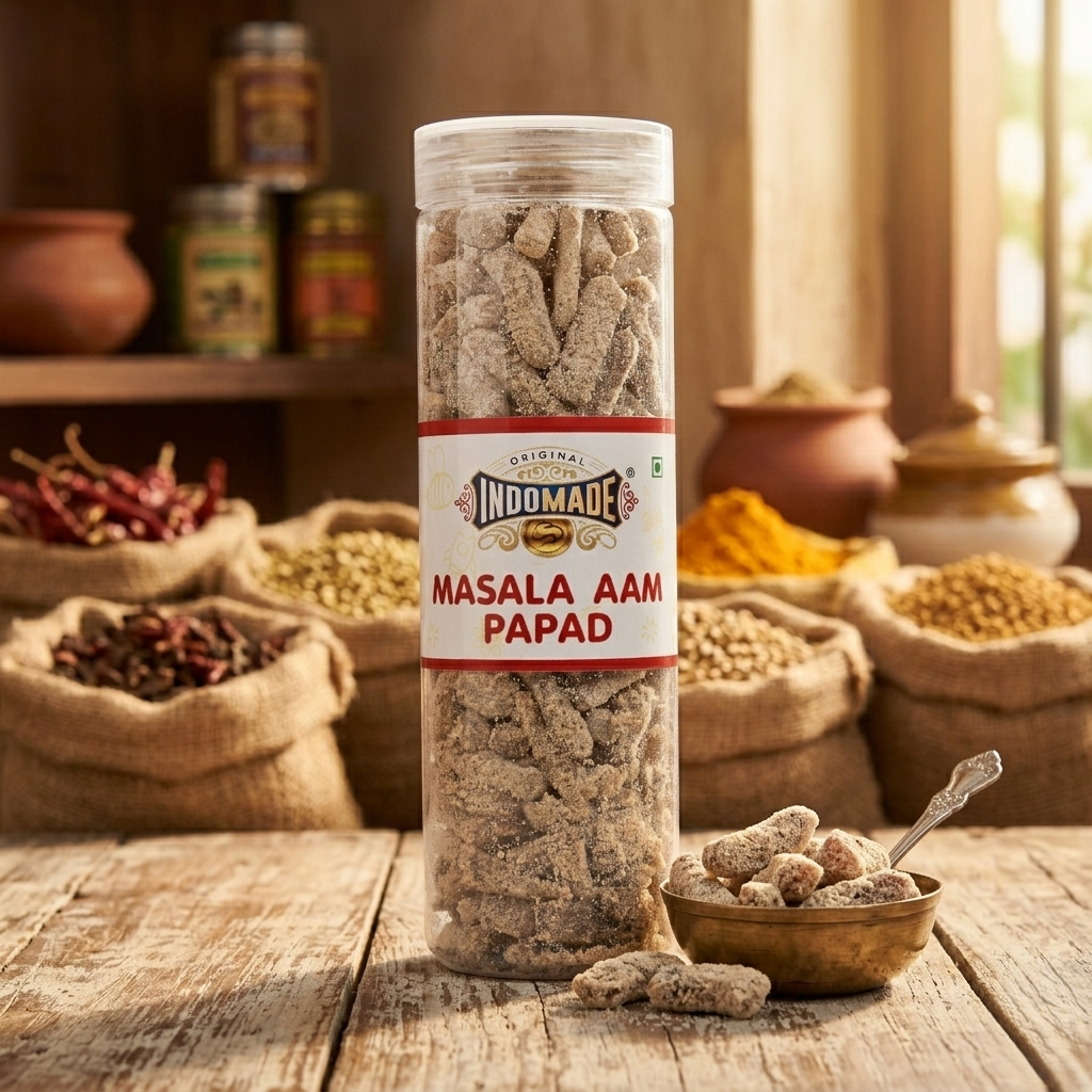 🥭 Indomade Masala Aam Papad | Tangy & Spicy Mango Candy | Traditional Indian Mango Snack(220G)