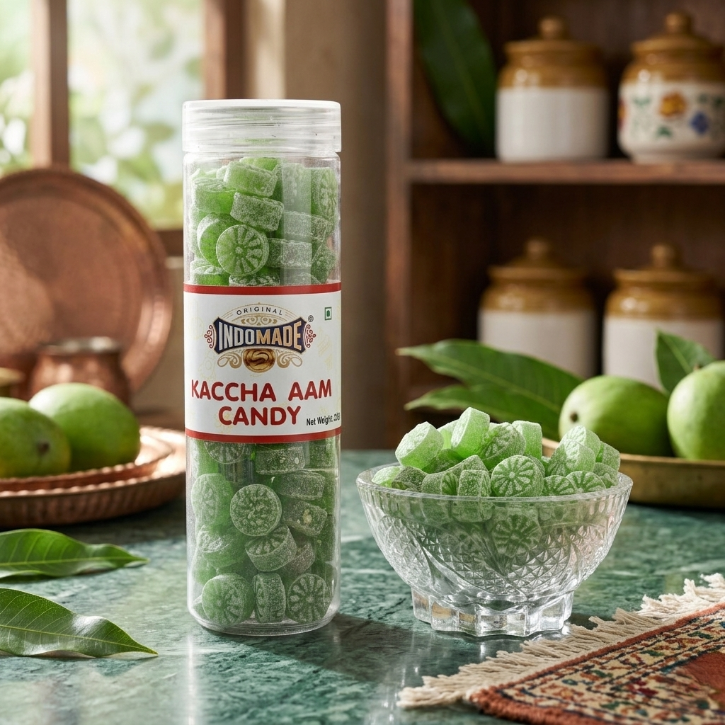 Indomade Kaccha Aam Candy 250 g – Fruchtige Bonbons mit Geschmack nach grüner Mango