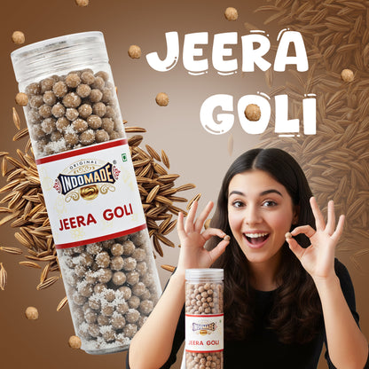 Indomade Jeera Goli Candy – Traditional Roasted Cumin Digestive Candy | Tangy & Flavorful Mouth Freshener