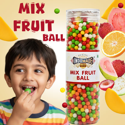 Indomade Mix Fruit Ball – Colorful Fruity Candy Balls | Crunchy & Delicious Treat