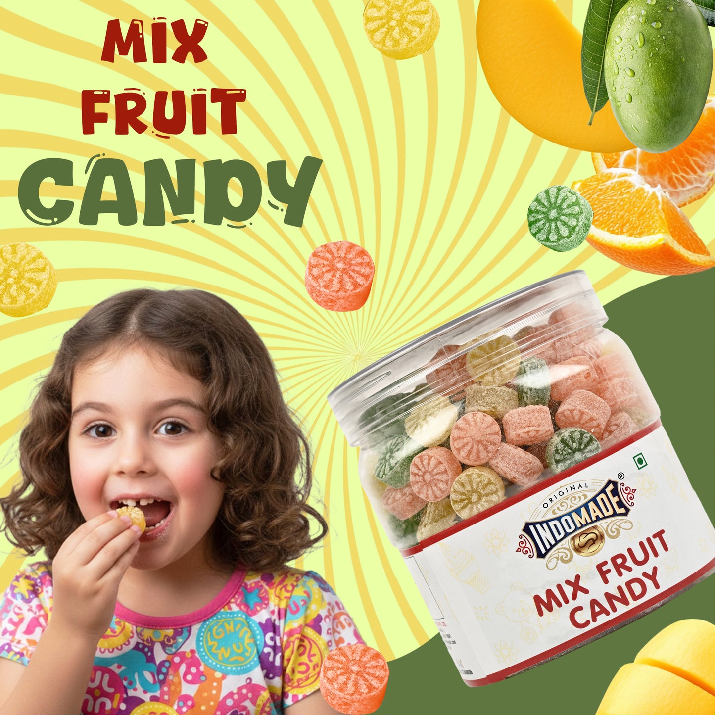 Indomade Mix Fruit Candy – Premium Assorted Fruit-Flavored Candy Jar