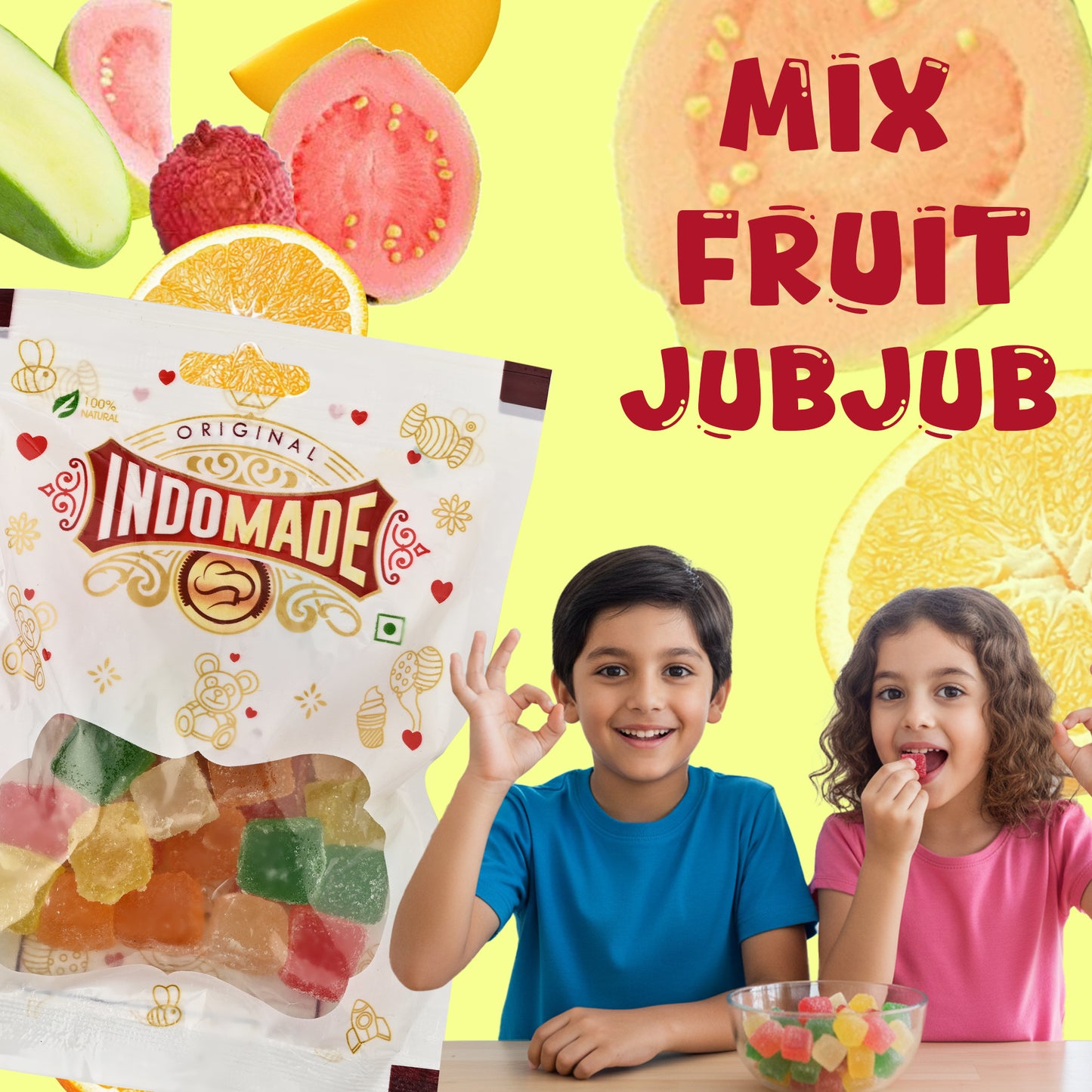Indomade Mix Fruit Jelly Candy – Soft, Chewy & Fruity Delight