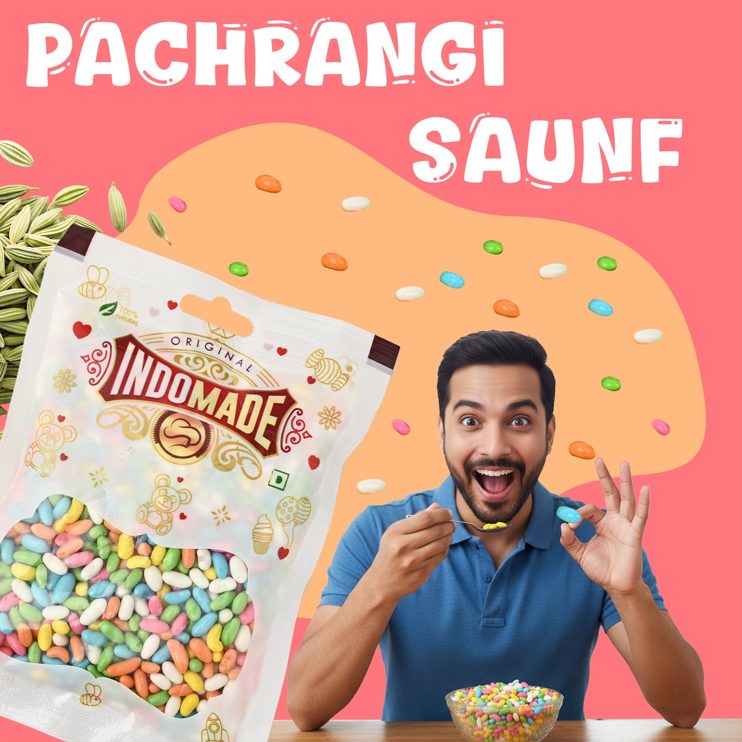 Indomade Colorful Candies – A Rainbow of Sweet Delights!(100G)