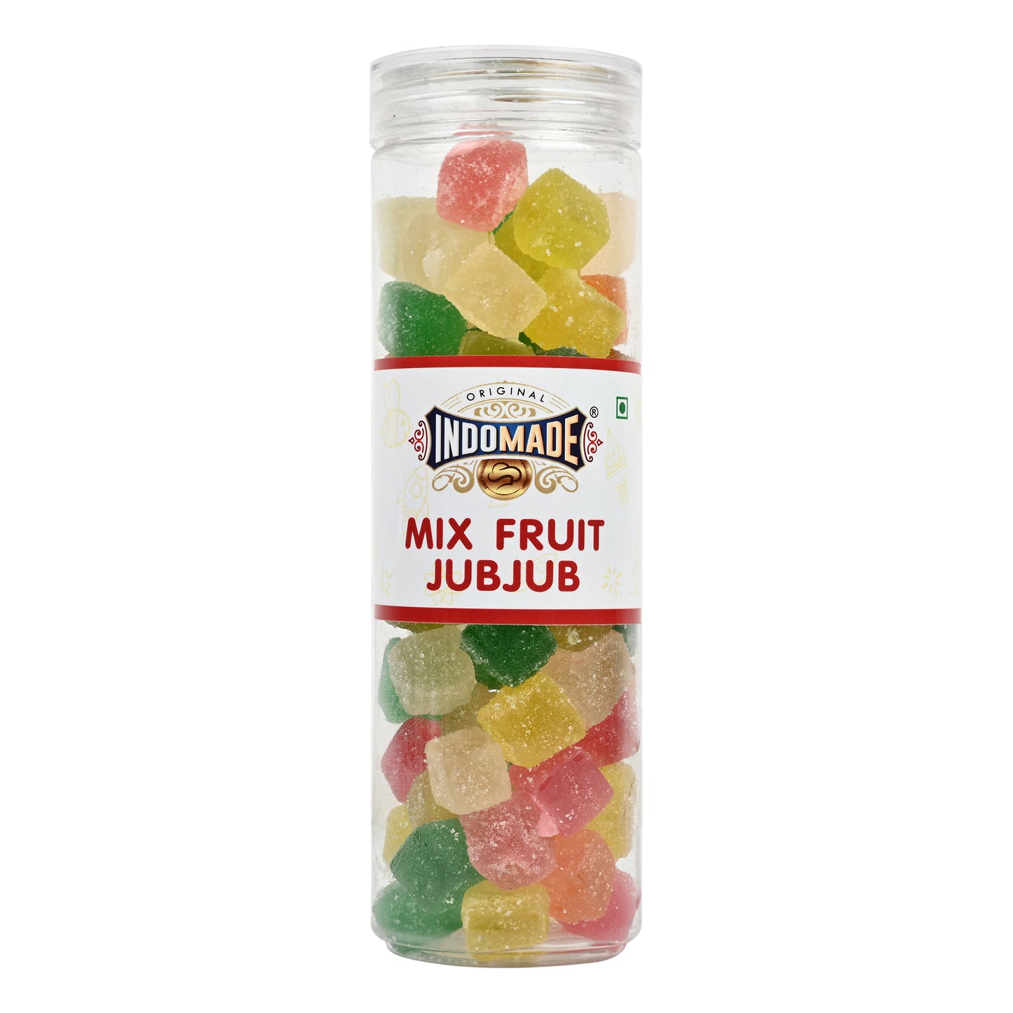 Indoamde Original Mix Fruit Jubjub | Small Jelly Candy | Flavour Mango Orange Lithi Guava Strawberry 250G Premium Small Packing | Multicolor