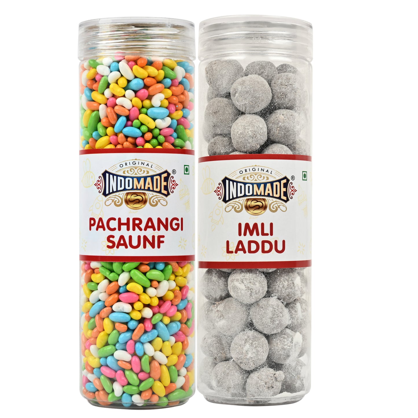 Multicolor Pachrangi Saunf and  Imli Laddu | Mouth Freshener | 250G After Meal Pack Of 2 Jar