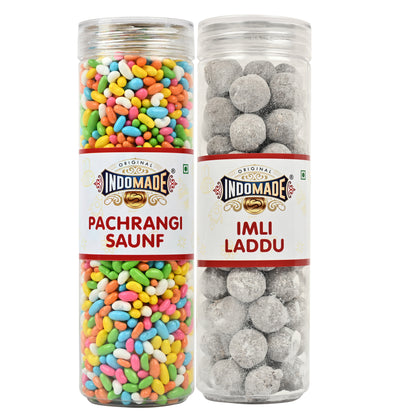 Multicolor Pachrangi Saunf and  Imli Laddu | Mouth Freshener | 250G After Meal Pack Of 2 Jar