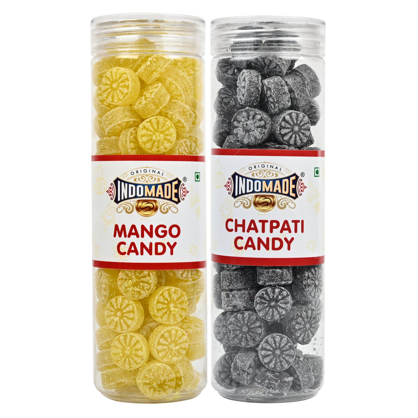 Indomade Mango Candy and Chatpati Candy After Meal Mouth Freshner | 250G Pack Of 2 Jar | Black candy