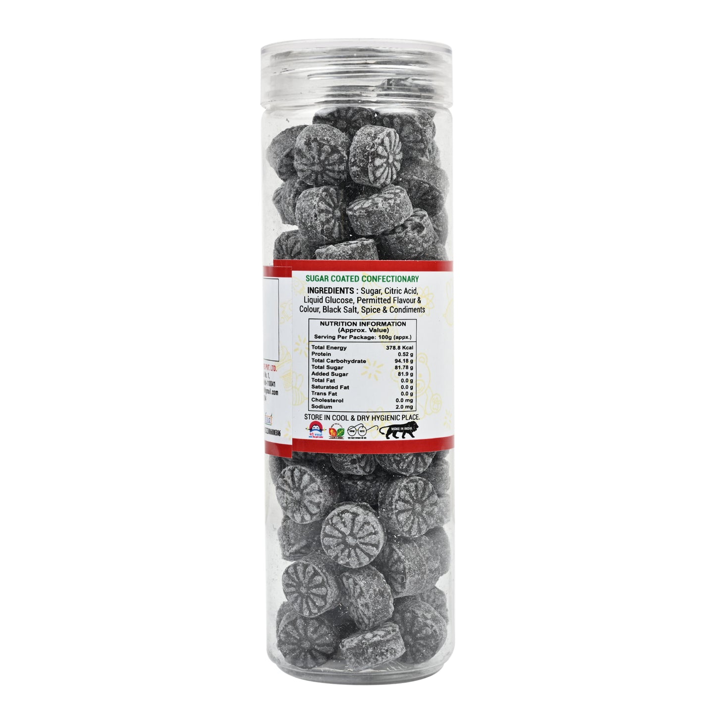 Indomade Mango Candy and Chatpati Candy After Meal Mouth Freshner | 250G Pack Of 2 Jar | Black candy