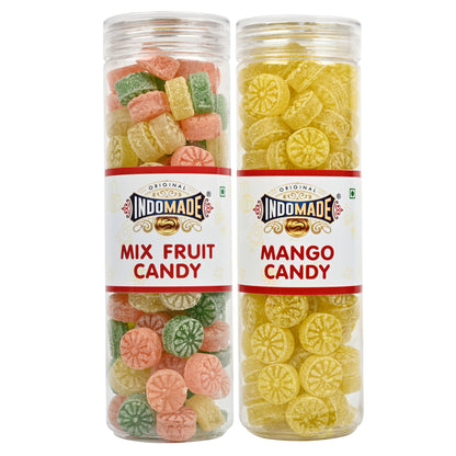 Multicolor Mango Candy Mix Fruit Candy After Meal Mouth Freshner Khatta Meetha Candy 250G Pack Of 2 Jar Flavour