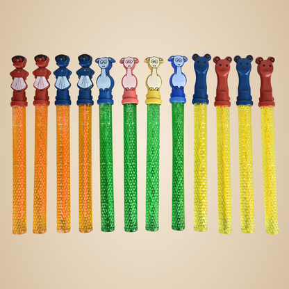 Multicolor Cartoon Bubbles Outdoor Play Fun Toy For Kids 12 Pcs