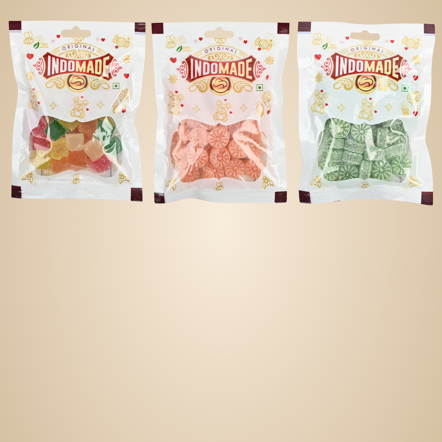 Multicolor Candy Kaccha Aam Candy Mix Fruit Jub Jub Mouth Freshner Khatta Meetha Candy 100G After Meal Pack Of 3 Flavours Pouch