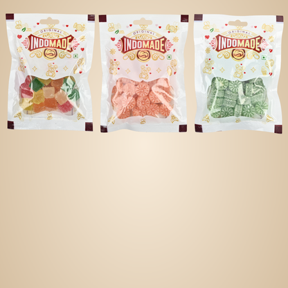 Multicolor Candy Kaccha Aam Candy Mix Fruit Jub Jub Mouth Freshner Khatta Meetha Candy 100G After Meal Pack Of 3 Flavours Pouch