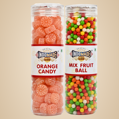 Multicolor Mix Fruit Ball | Mouth Freshener  | 250G After Meal Pack Of 2 Jar | Flavour Orange Guava Mango Pomegranate And Litchi