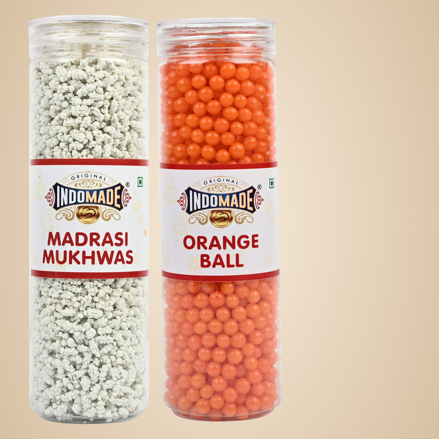 Multicolor Ball Madrasi Mukhwas and Orange Ball | After Meal Mouth Freshener | 250G Pack Of 2 Jar