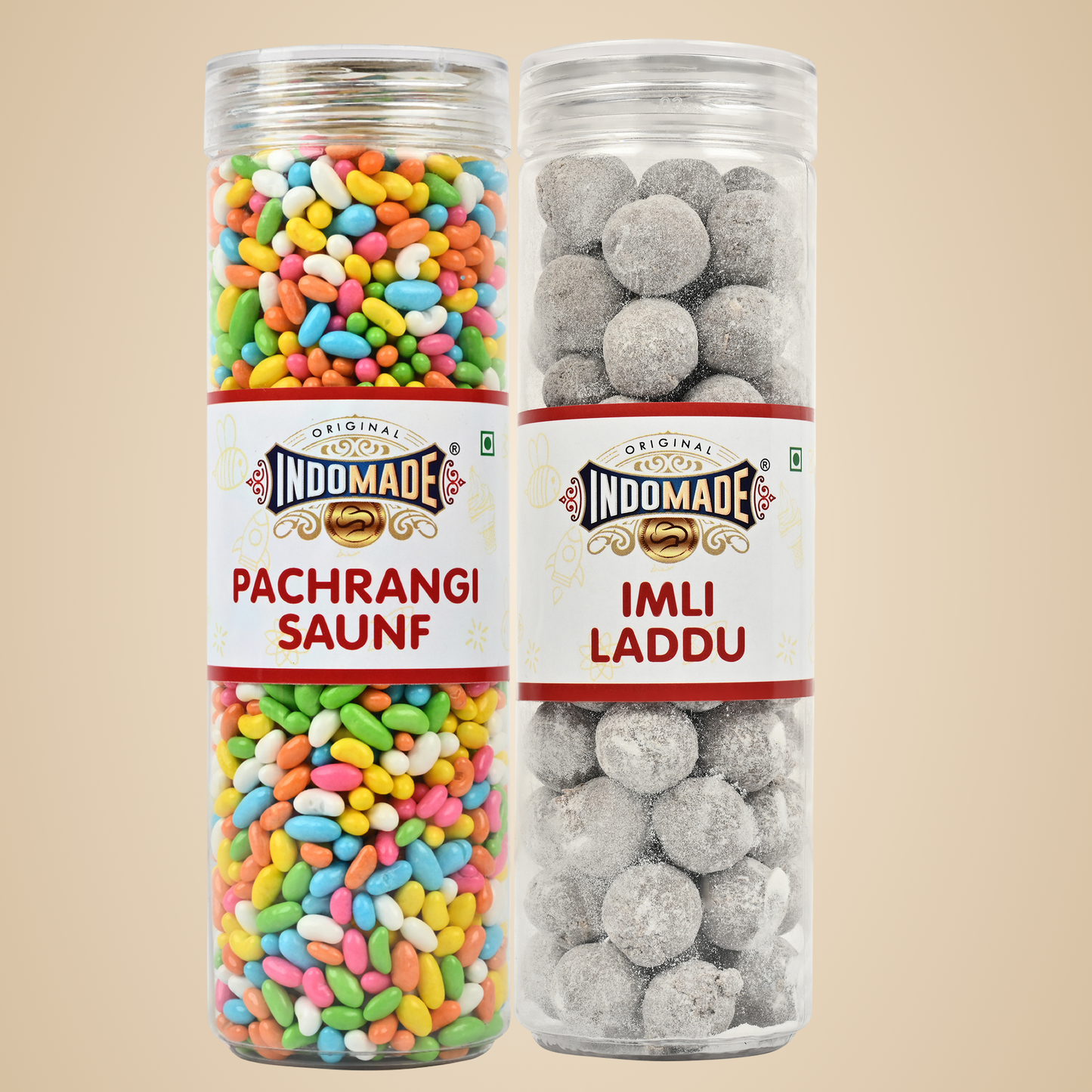 Multicolor Pachrangi Saunf and  Imli Laddu | Mouth Freshener | 250G After Meal Pack Of 2 Jar