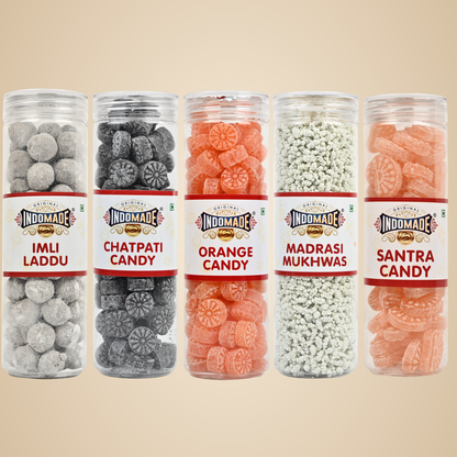 Multicolor Candy Chatpati Candy Imli Laddu Churan Sticks Madrasi Mukhwas Mouth Freshener Khatta Meetha Candy 250G After Meal Pack Of 5 Flavours
