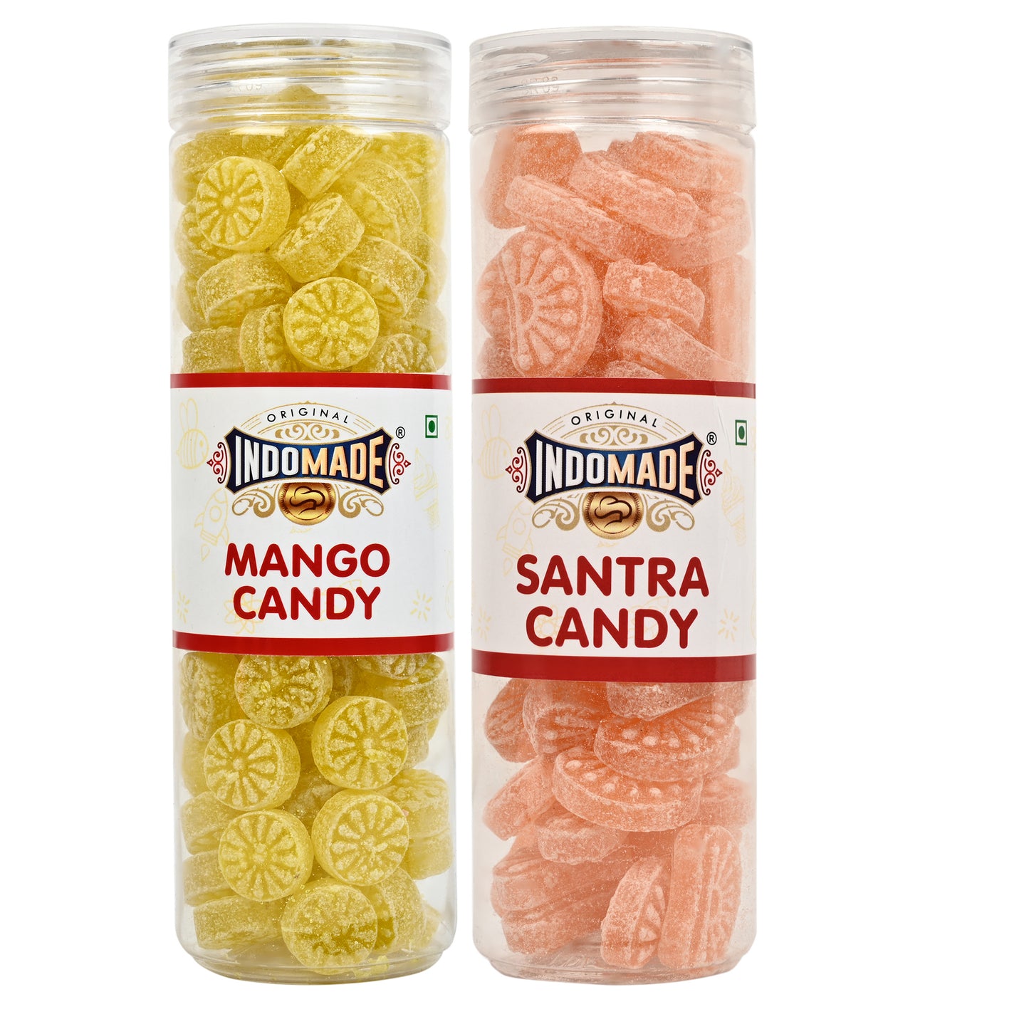 Orange And Yellow Mango Candy Santra Candy Mouth Freshner Khatta Meetha Candy 250G After Meal Pack Of 2 Jar Flavor