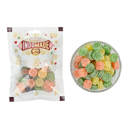 Indomade Chatpati Candy | Orange Candy | Mix Fruit Candy  | After Meal Mouth Freshener  100G Pack Of 3 Flavors Pouch